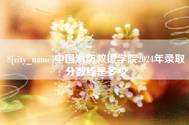 昆明中国消防救援学院2024年录取分数线是多少