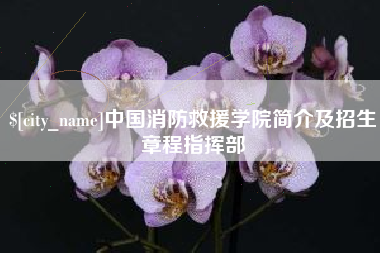 昆明中国消防救援学院简介及招生章程指挥部