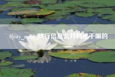昆明执行信息公开网是干嘛的