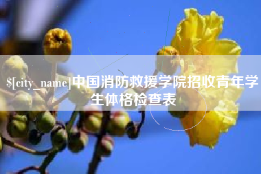 昆明中国消防救援学院招收青年学生体格检查表